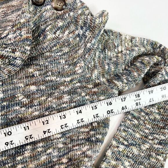 SNO SKINS Sweater Womens Small Cowl Neck Multicolor Knit Pullover Woven - Picture 6 of 10